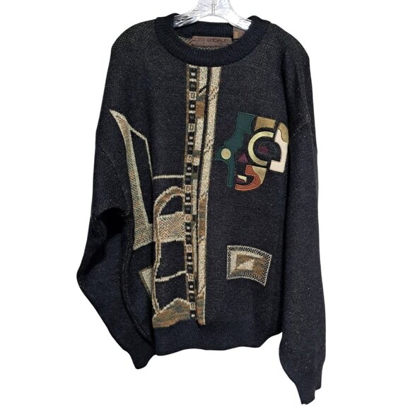 Leo Chevalier Design Other - Vintage Sweater Mens Size XL Slouchy Abstract Multi-Color By Leo Chevalier
